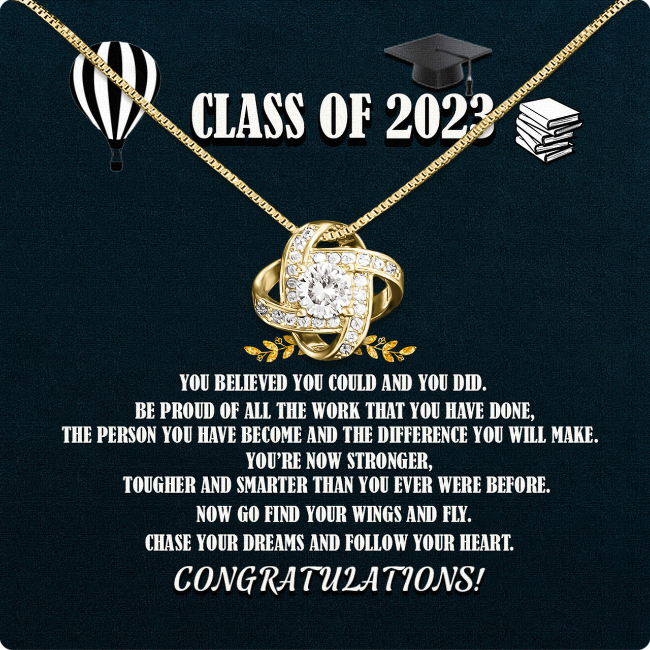 Graduation Day Personalized Message Card Necklace