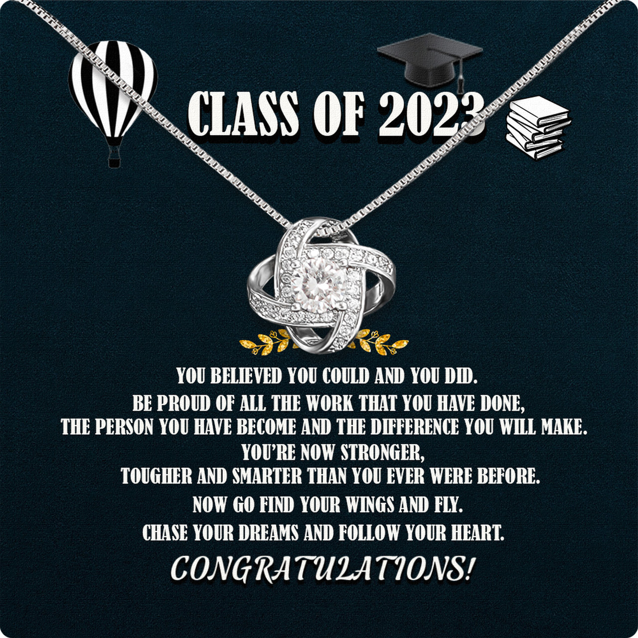 Graduation Day Personalized Message Card Necklace