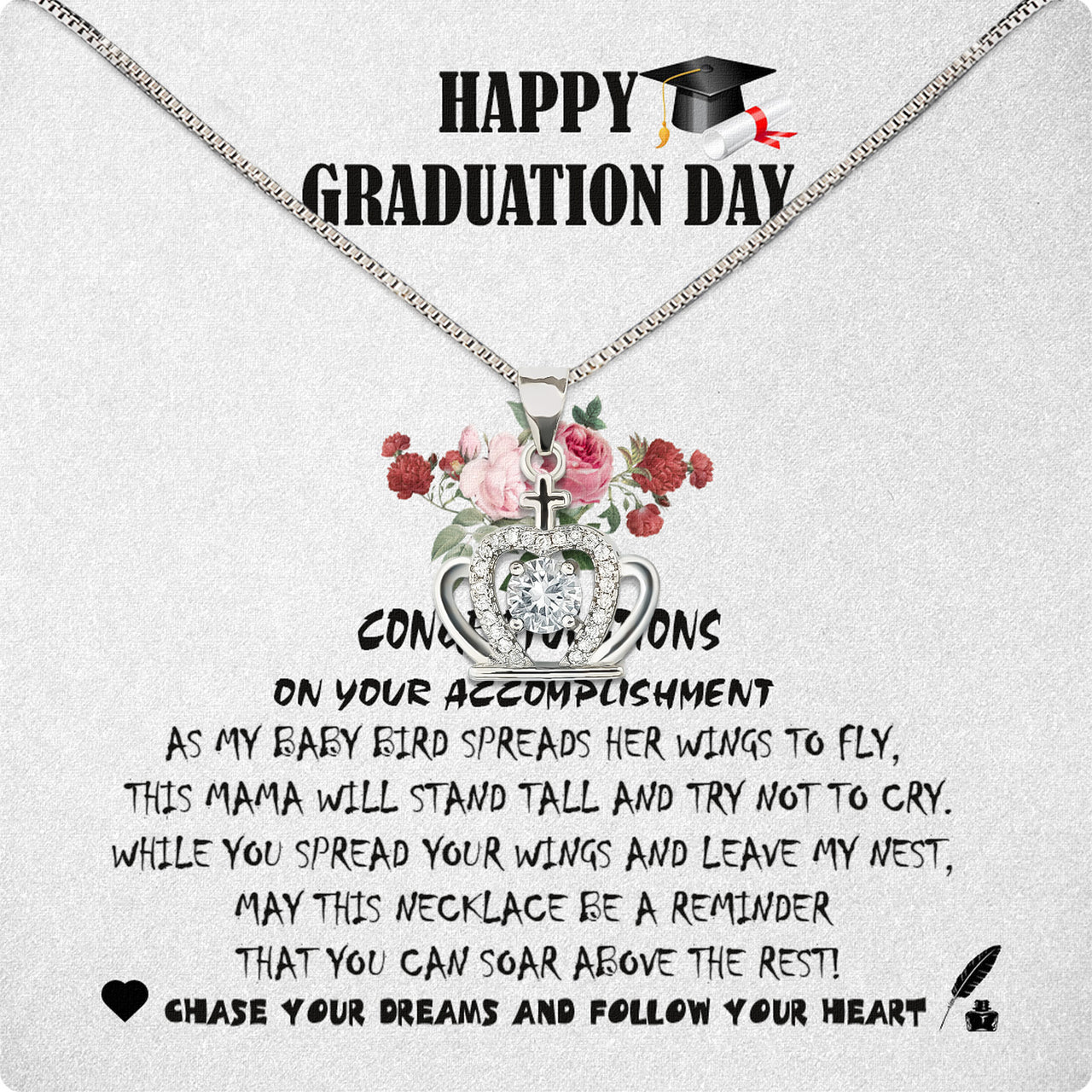 Graduation Day Personalized Message Card Necklace