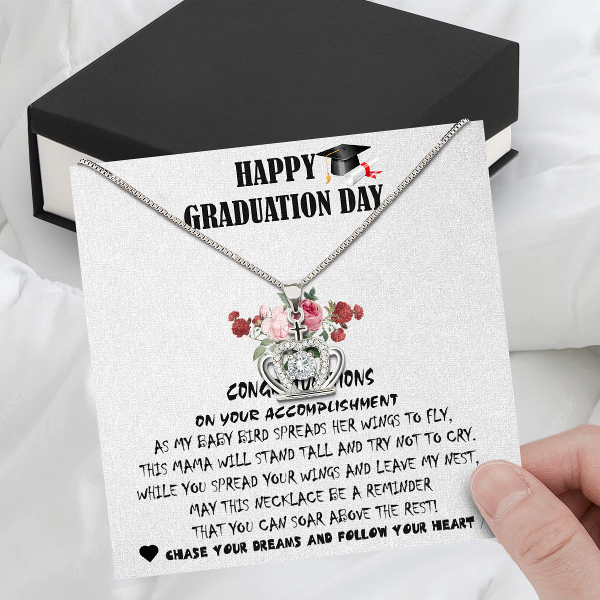 Graduation Day Personalized Message Card Necklace