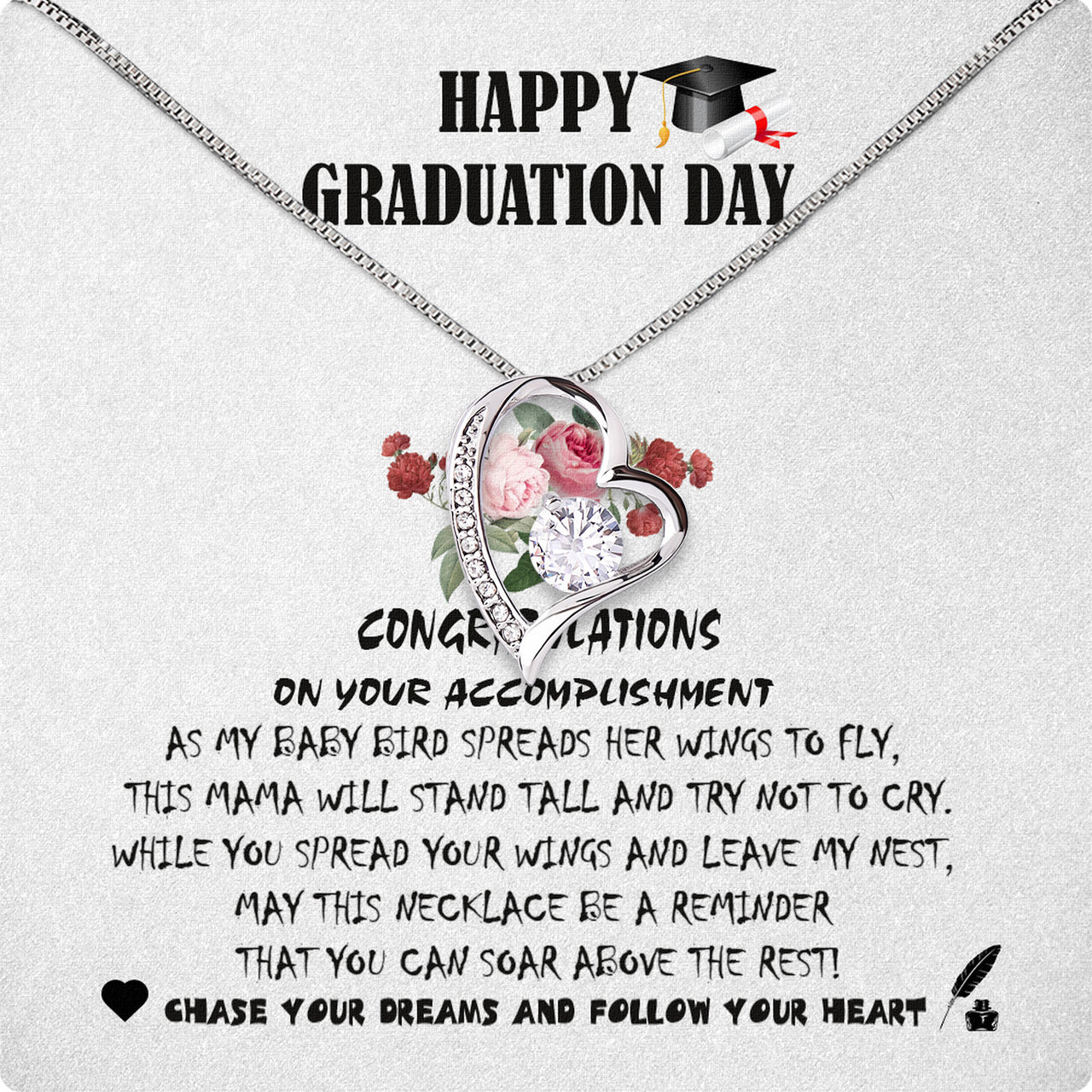 Graduation Day Personalized Message Card Necklace