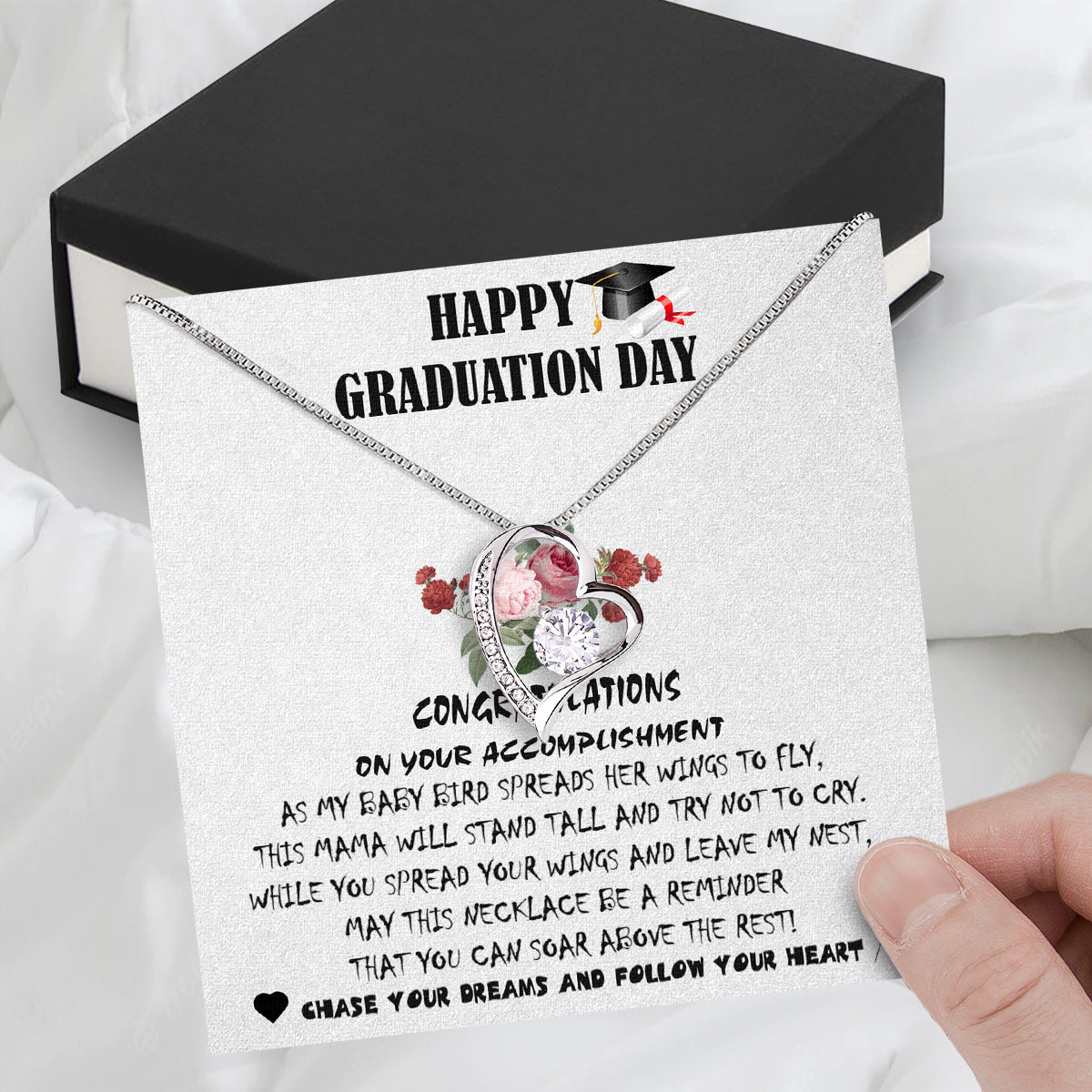 Graduation Day Personalized Message Card Necklace