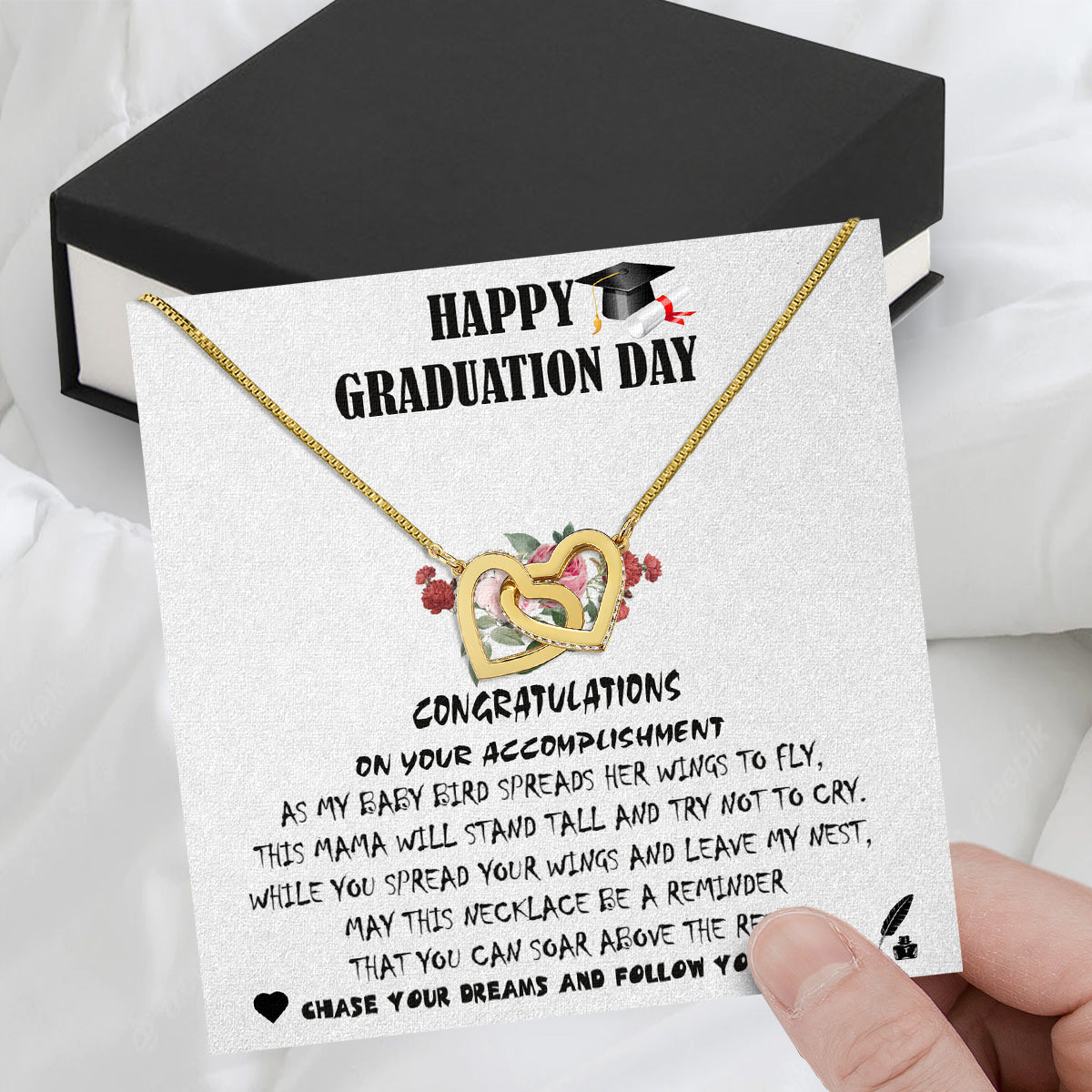 Graduation Day Personalized Message Card Necklace