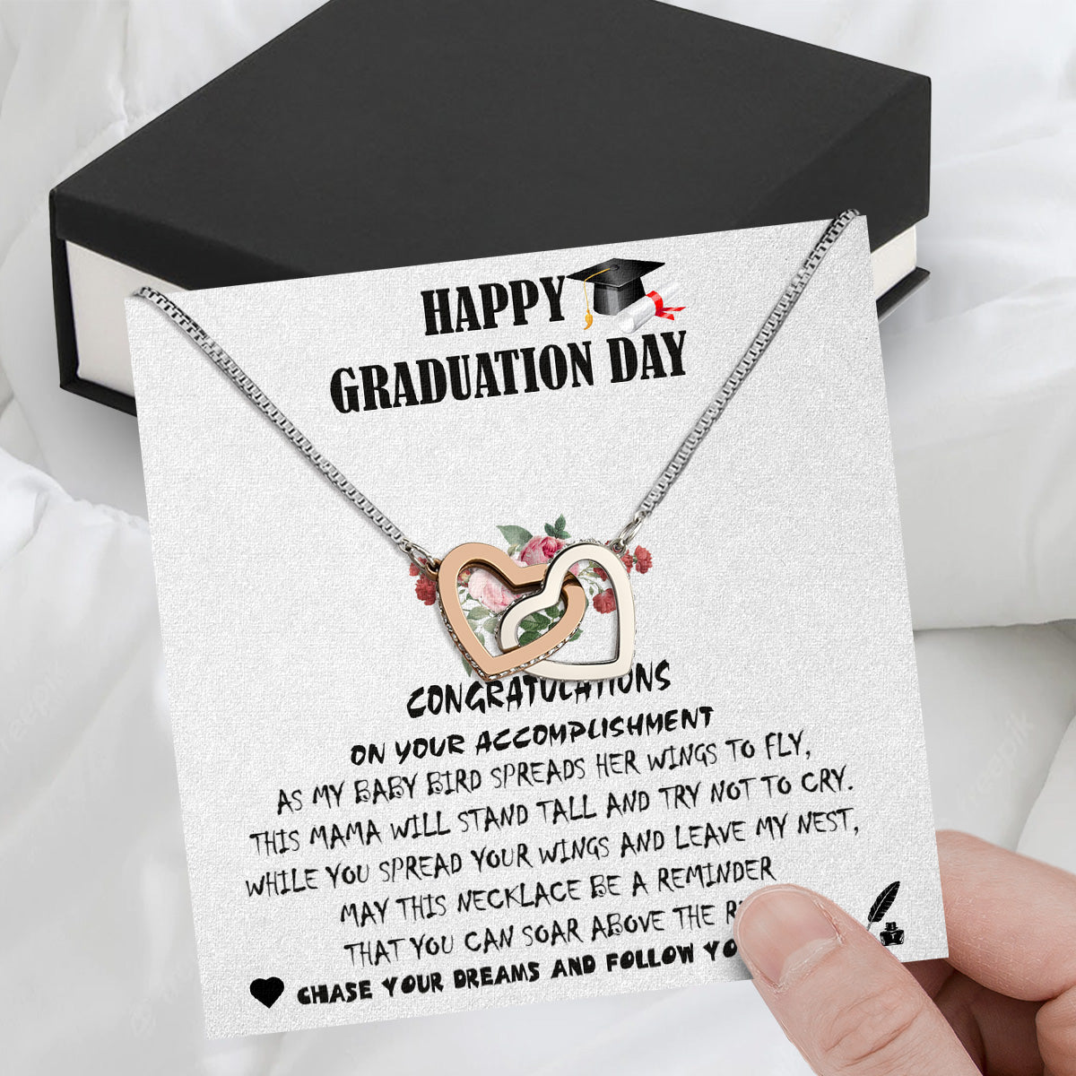 Graduation Day Personalized Message Card Necklace