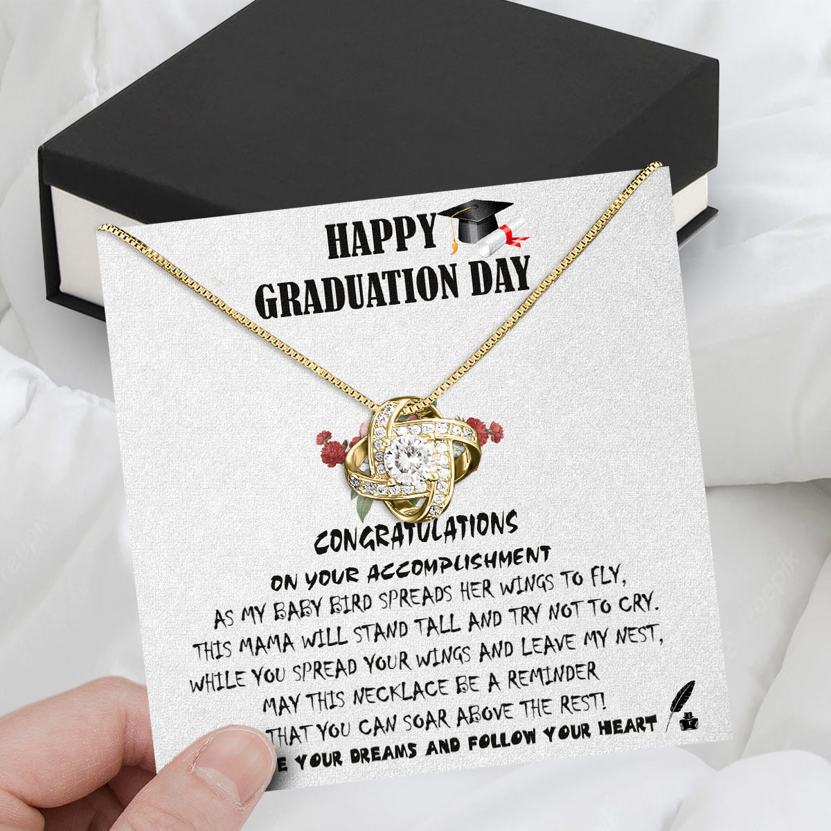 Graduation Day Personalized Message Card Necklace