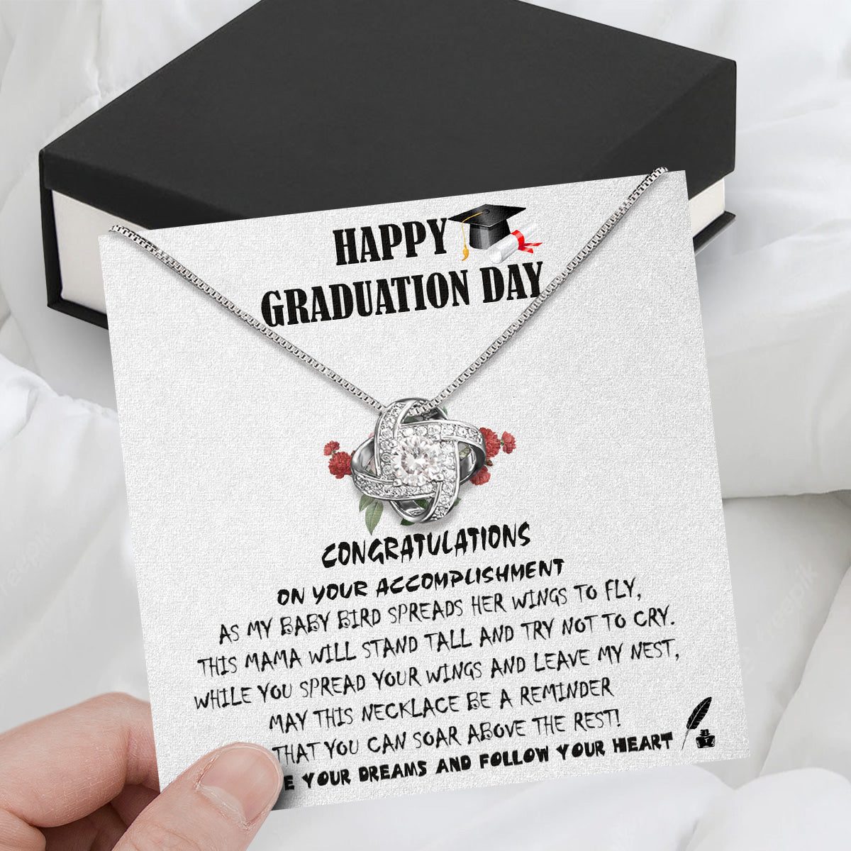 Graduation Day Personalized Message Card Necklace