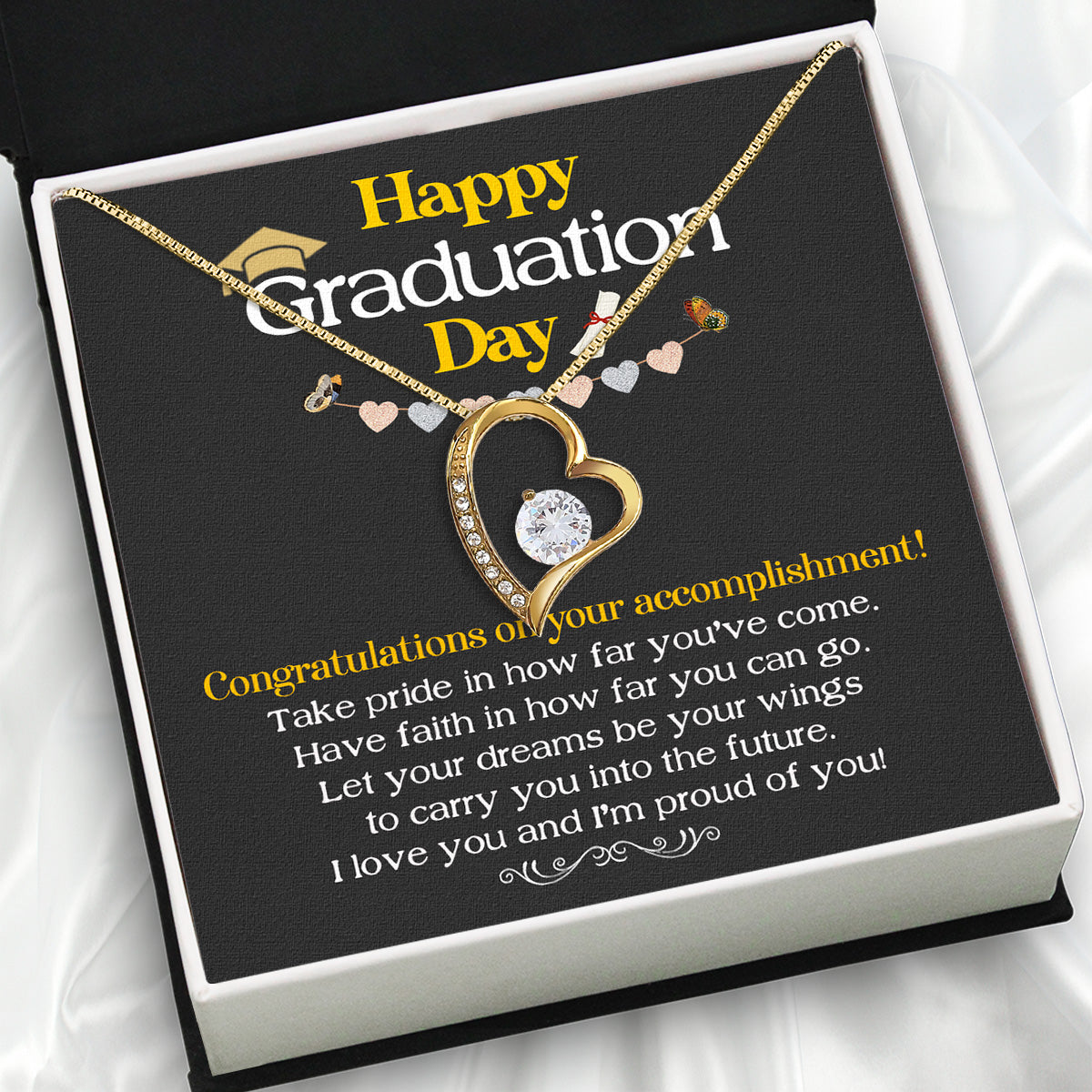 Graduation Day Personalized Message Card Necklace