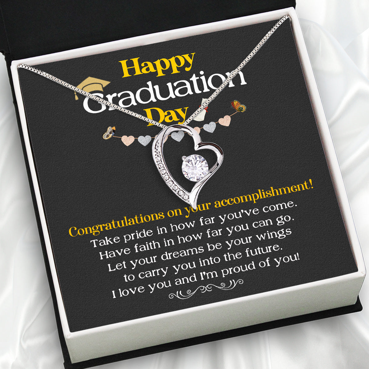 Graduation Day Personalized Message Card Necklace