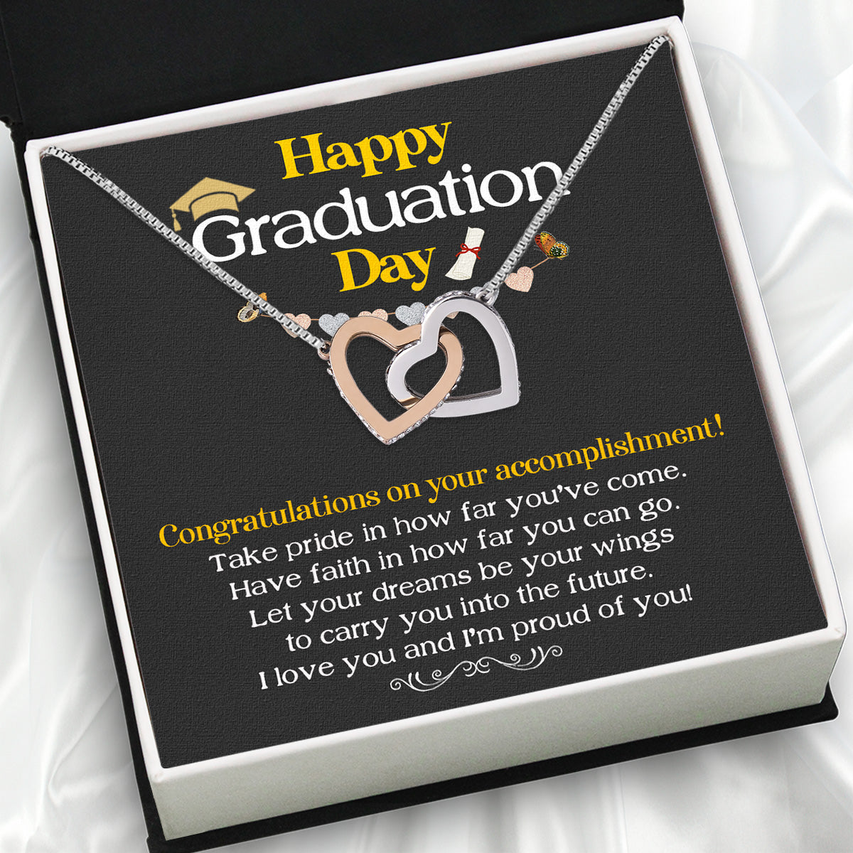 Graduation Day Personalized Message Card Necklace