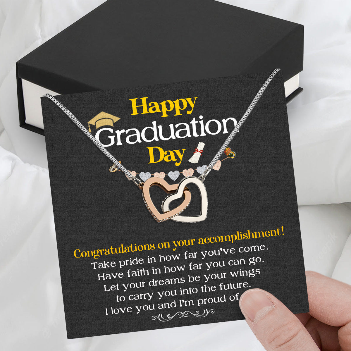 Graduation Day Personalized Message Card Necklace