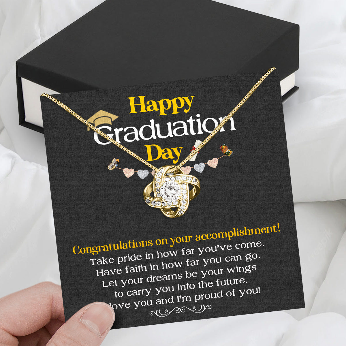 Graduation Day Personalized Message Card Necklace