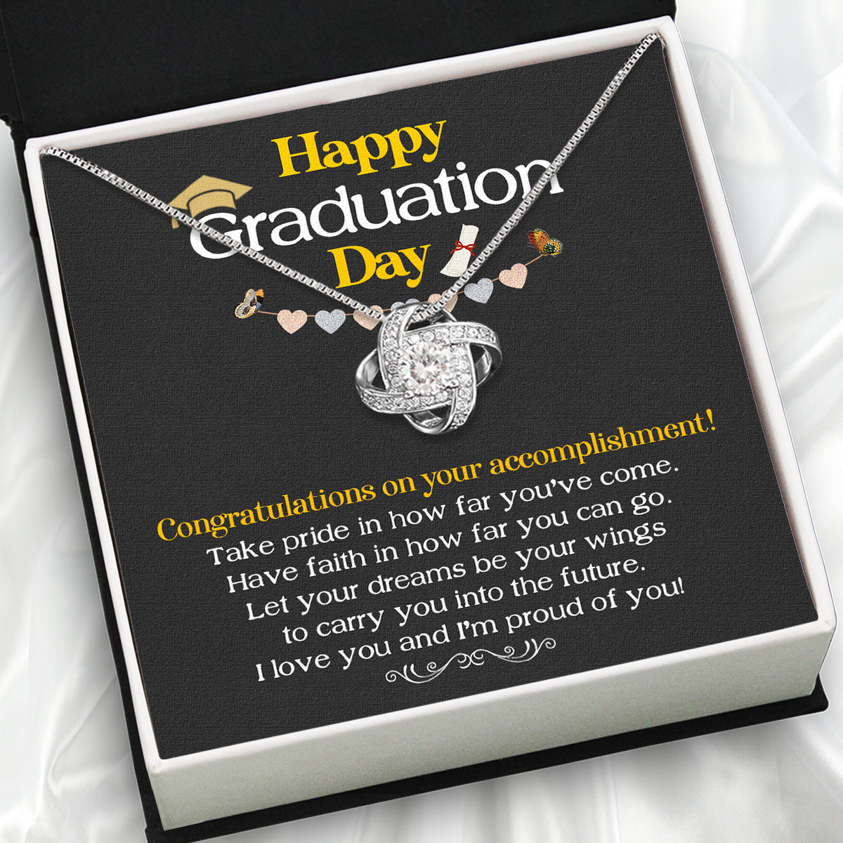 Graduation Day Personalized Message Card Necklace