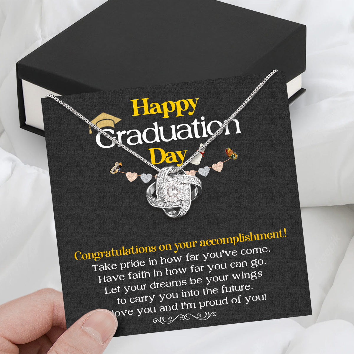 Graduation Day Personalized Message Card Necklace