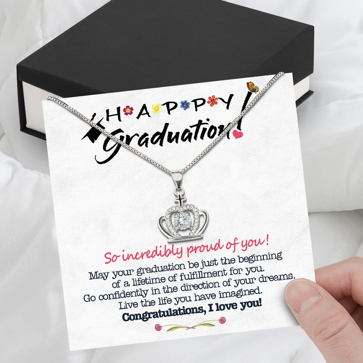 Graduation Day Personalized Message Card Necklace