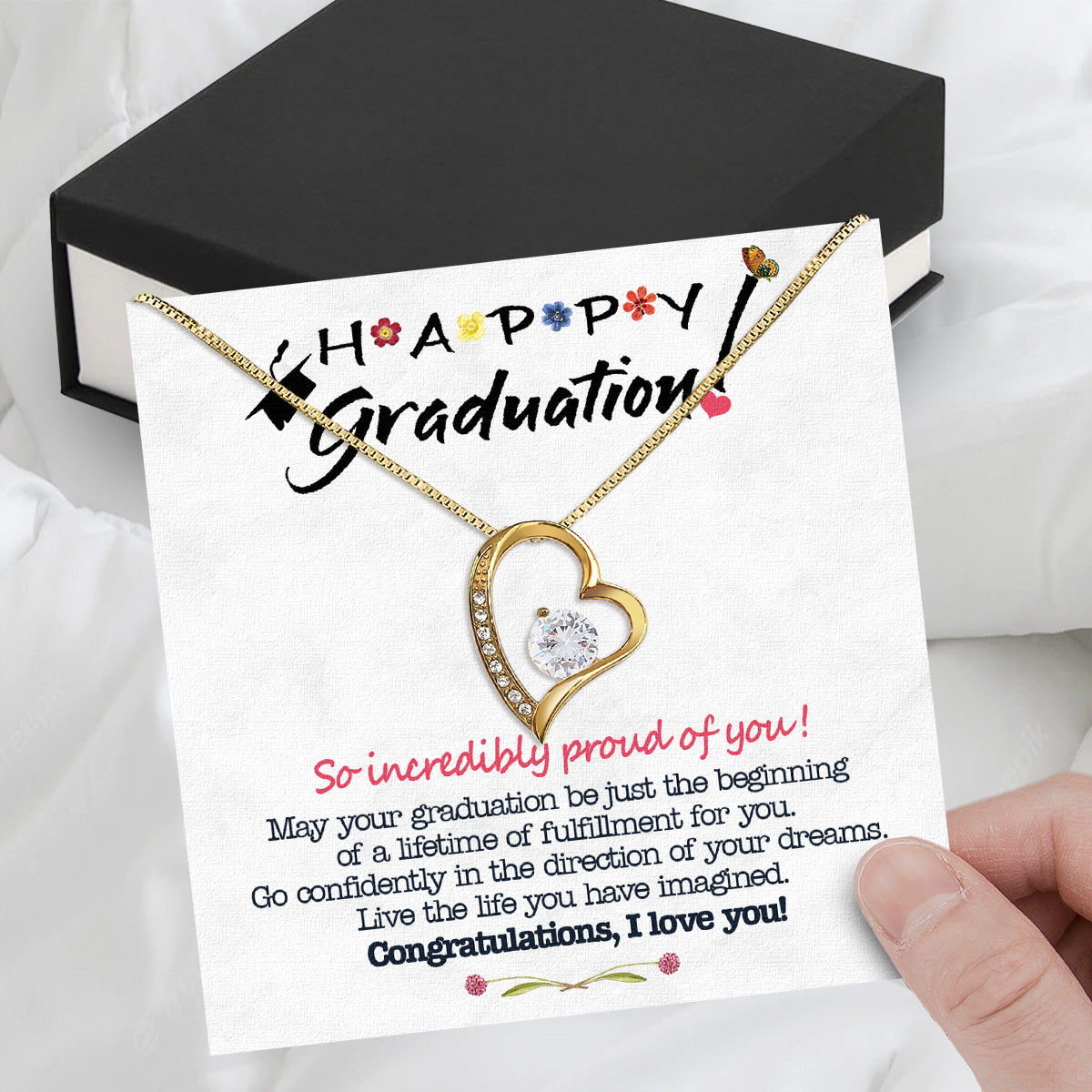 Graduation Day Personalized Message Card Necklace