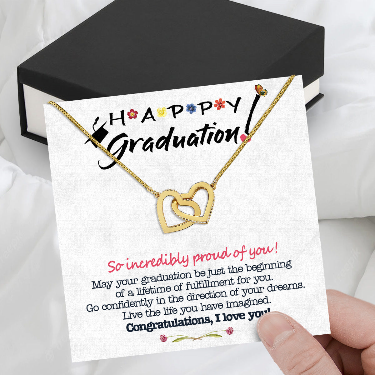 Graduation Day Personalized Message Card Necklace