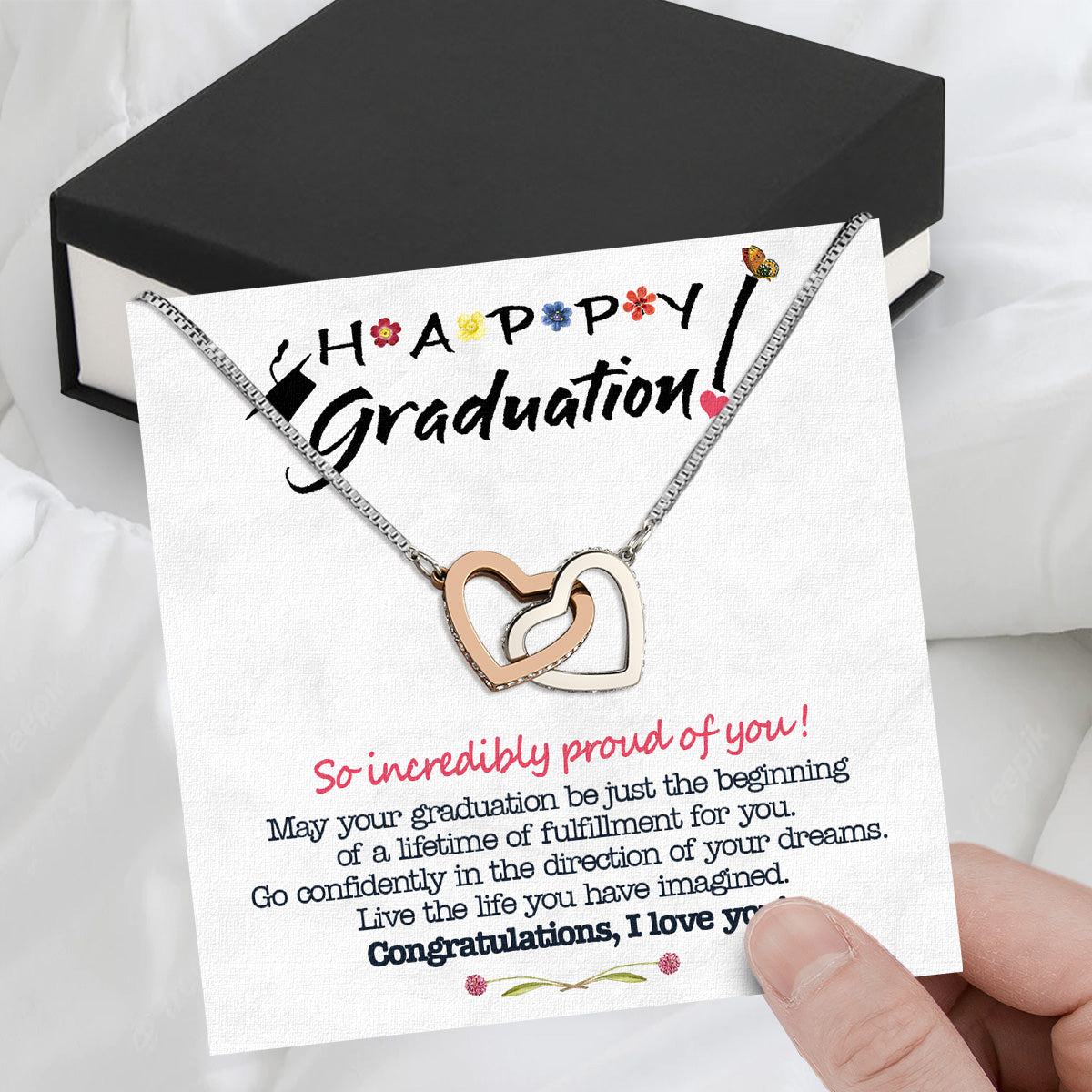 Graduation Day Personalized Message Card Necklace