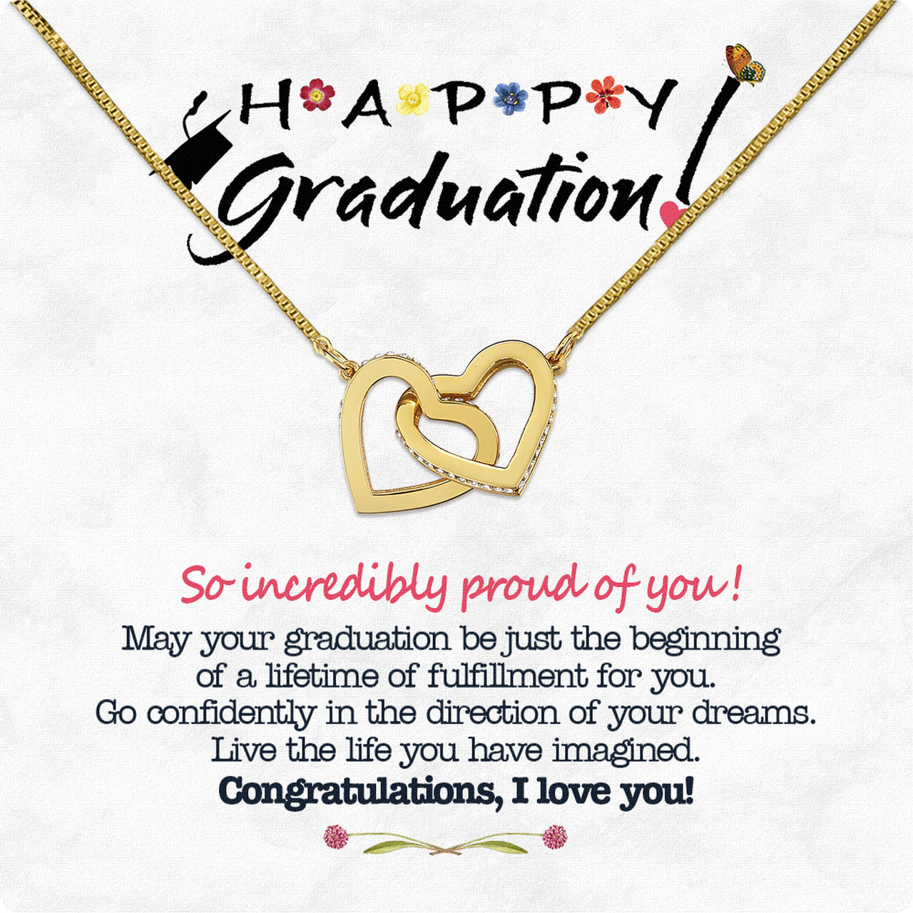 Graduation Day Personalized Message Card Necklace