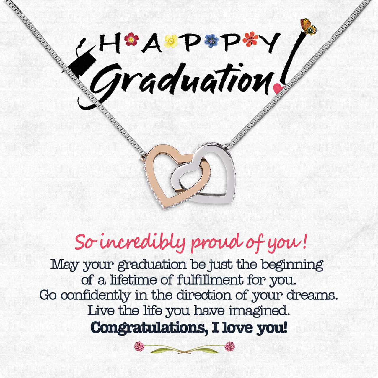 Graduation Day Personalized Message Card Necklace