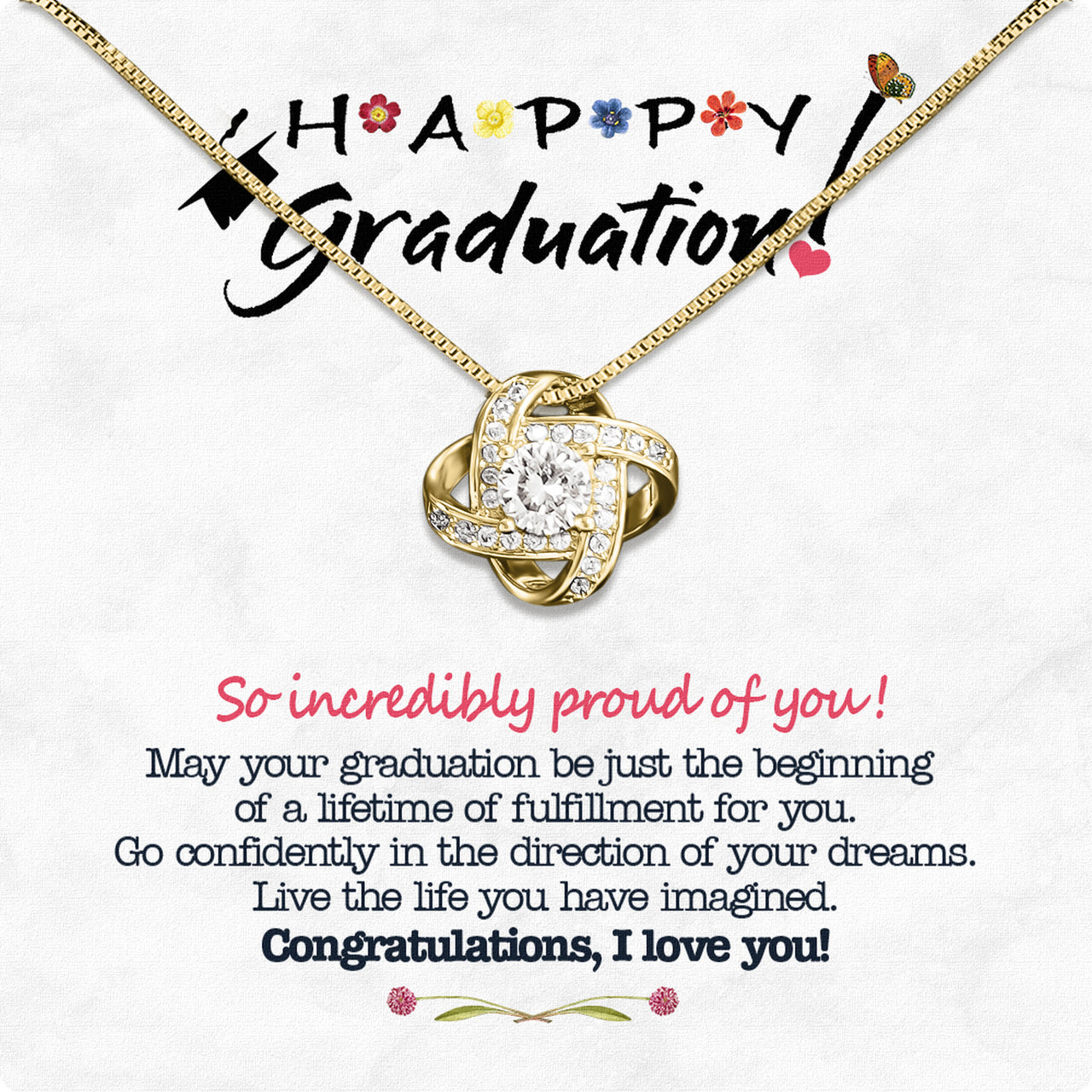 Graduation Day Personalized Message Card Necklace