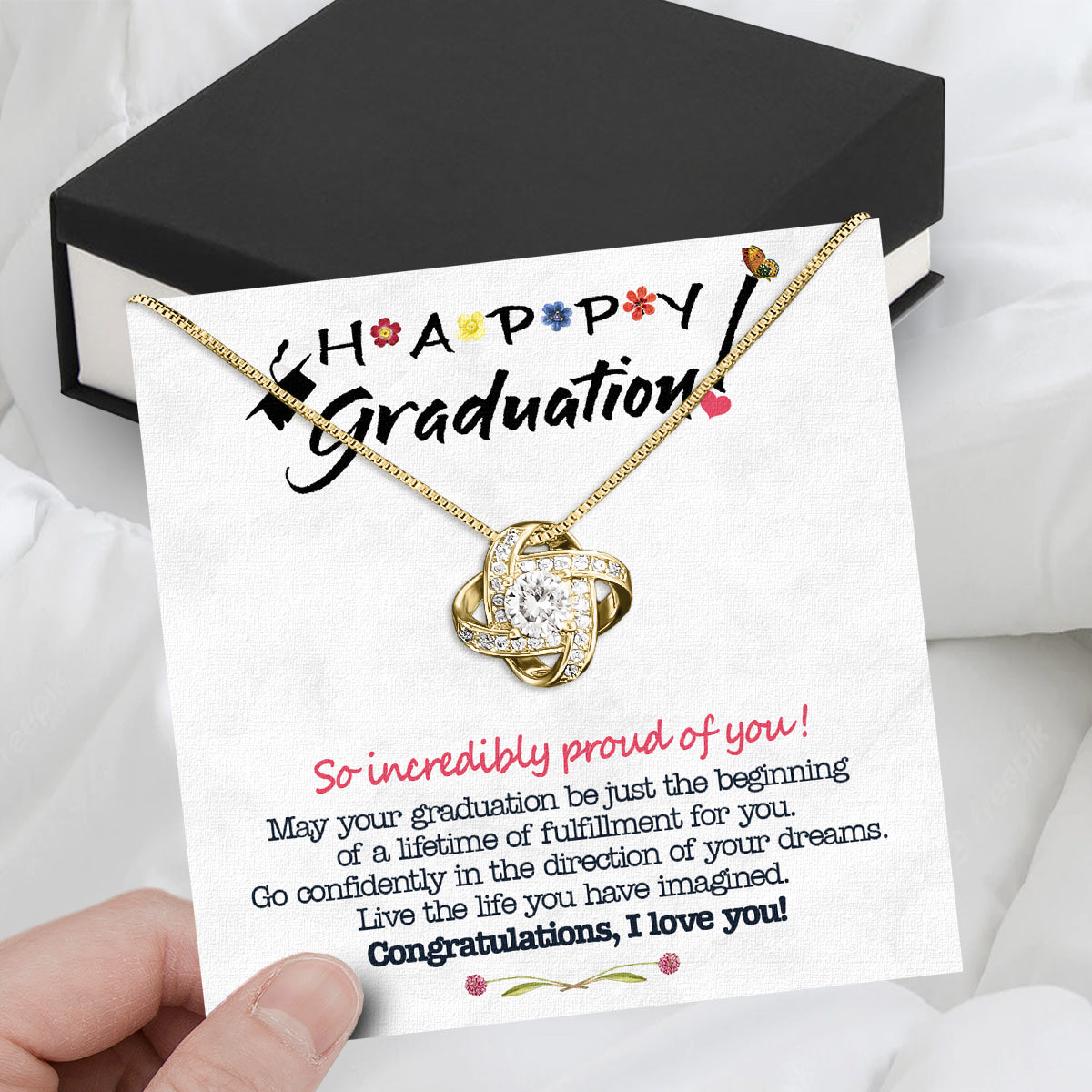 Graduation Day Personalized Message Card Necklace