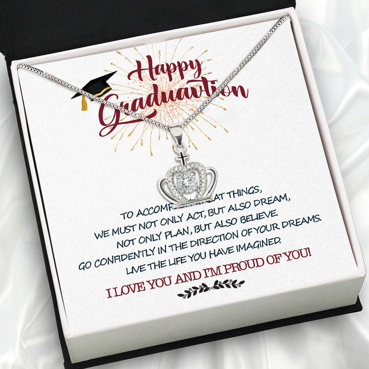 Graduation Day Personalized Message Card Necklace