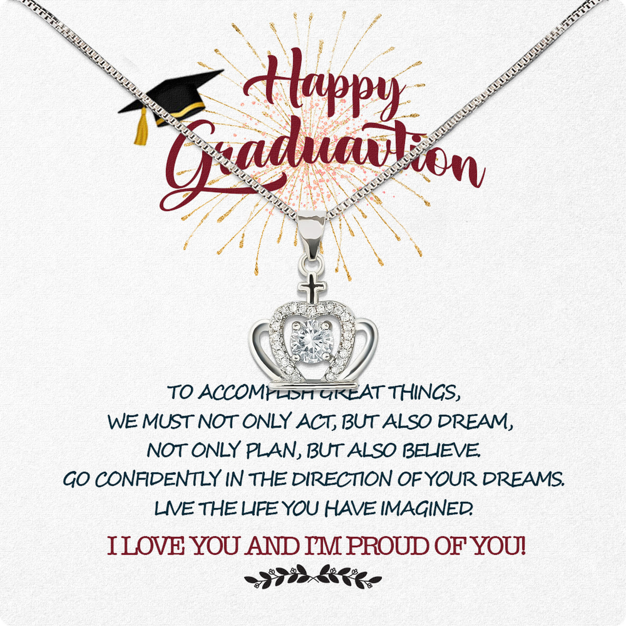 Graduation Day Personalized Message Card Necklace