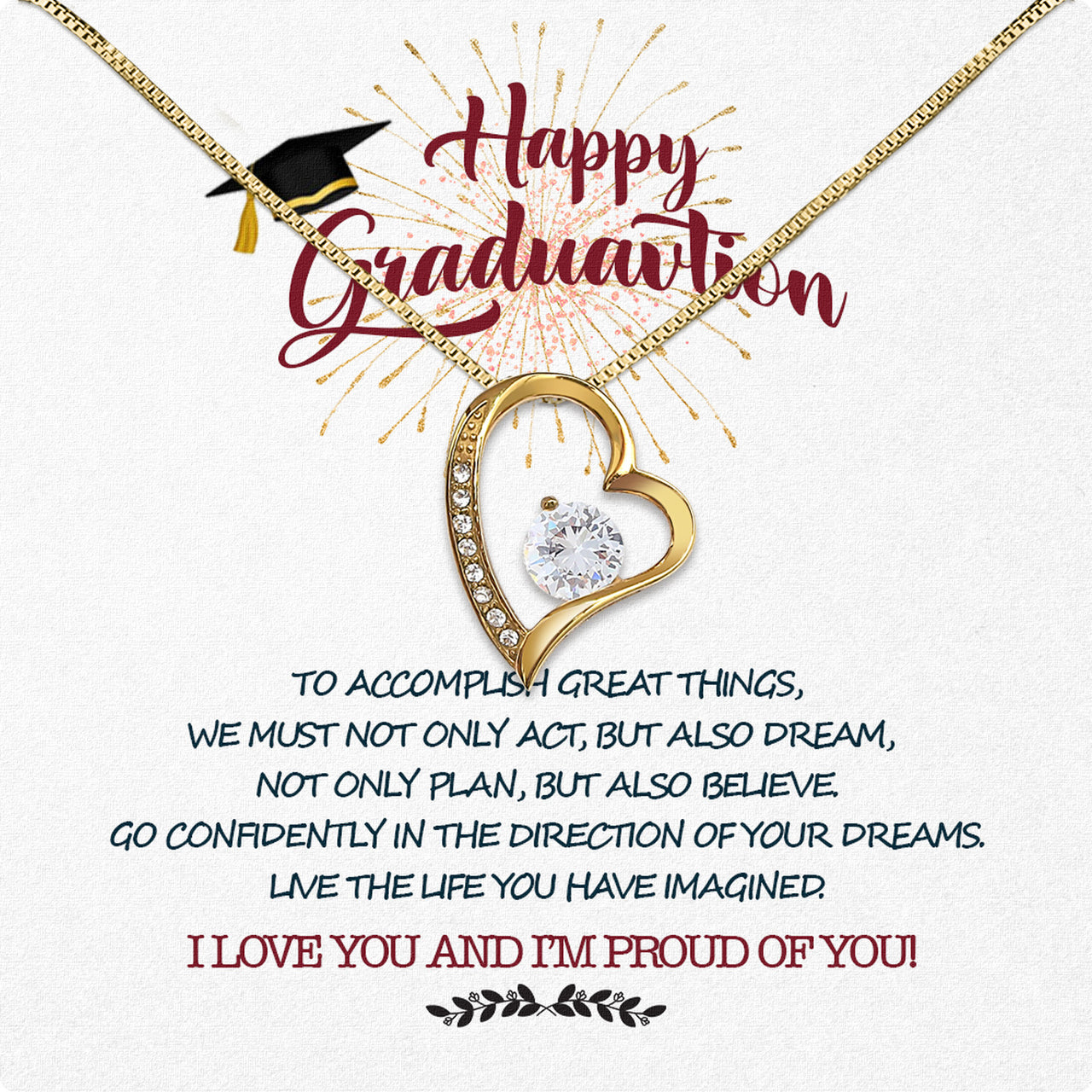 Graduation Day Personalized Message Card Necklace