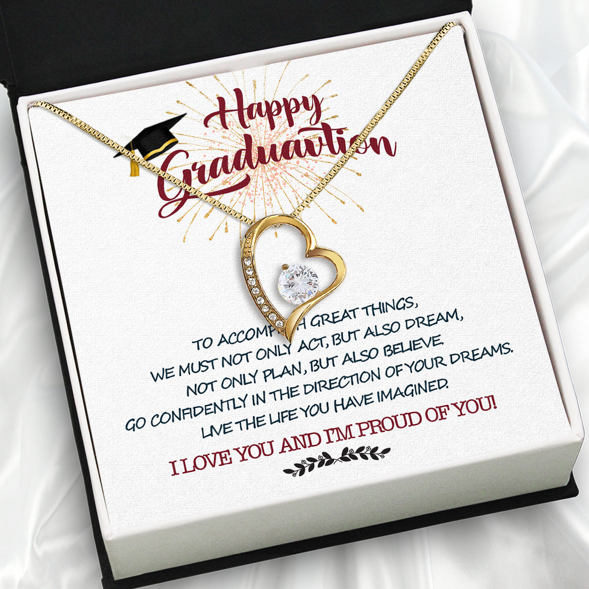 Graduation Day Personalized Message Card Necklace