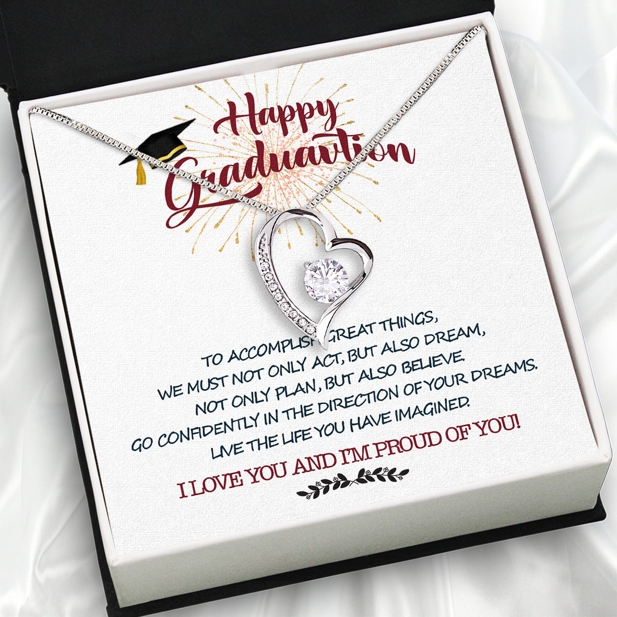 Graduation Day Personalized Message Card Necklace