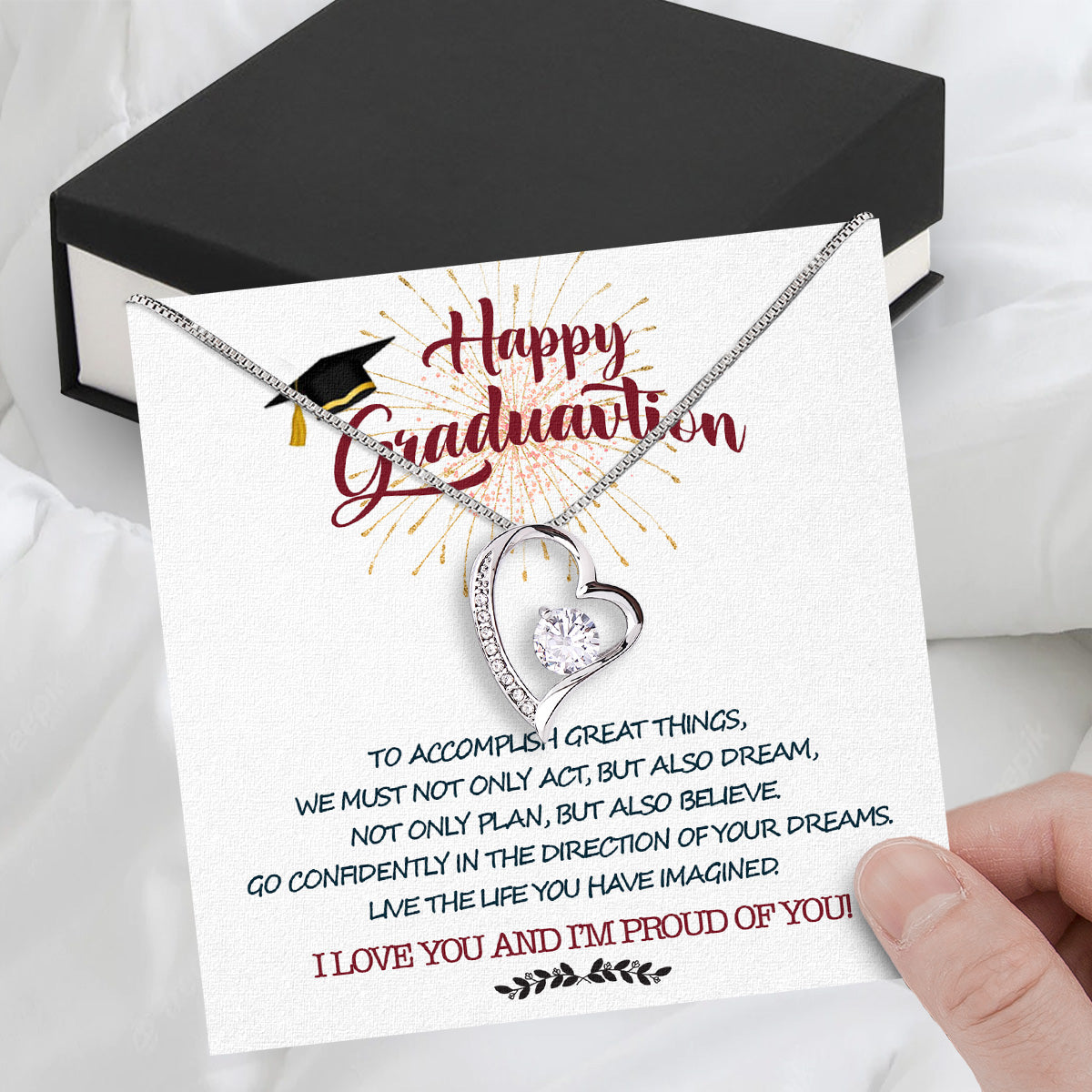 Graduation Day Personalized Message Card Necklace