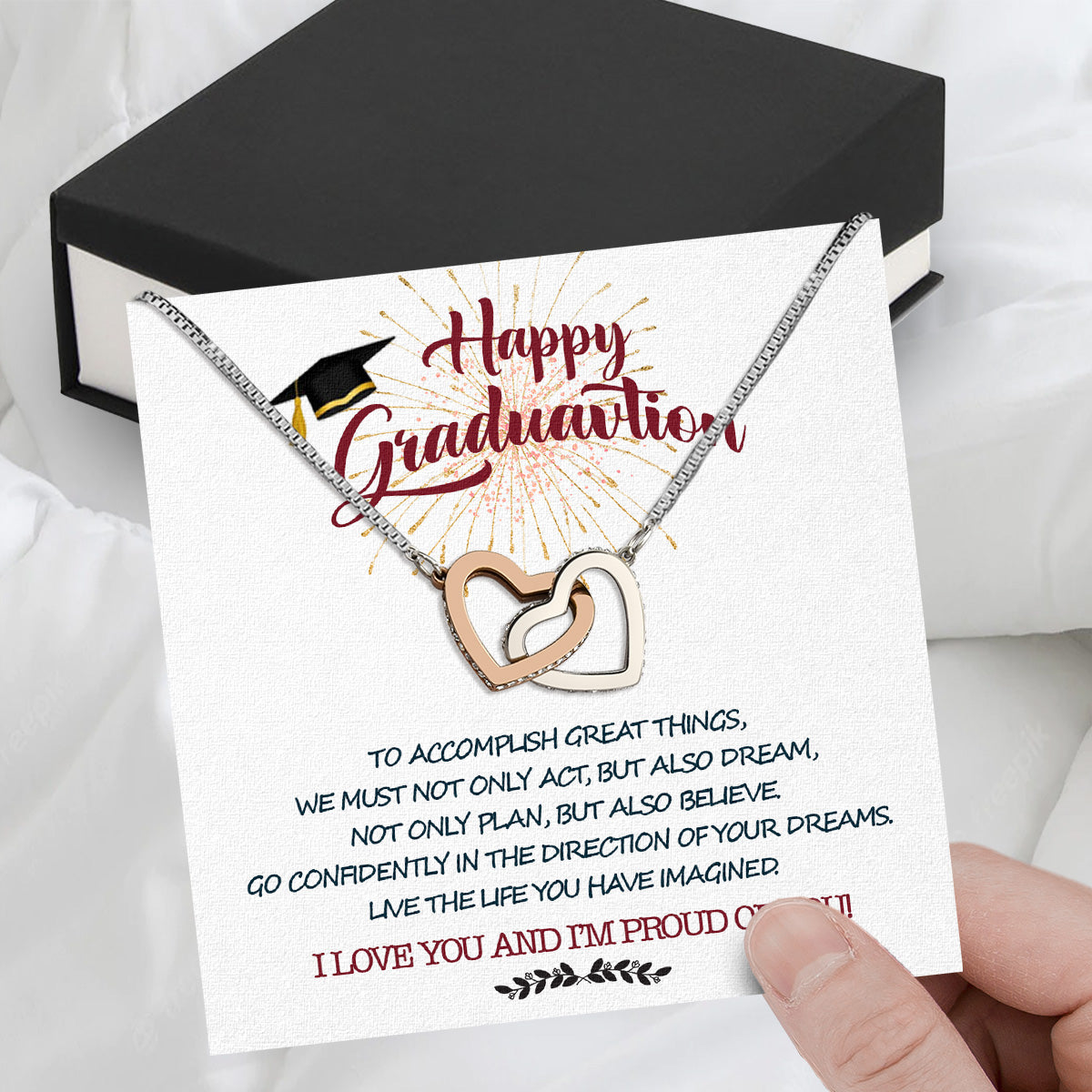 Graduation Day Personalized Message Card Necklace