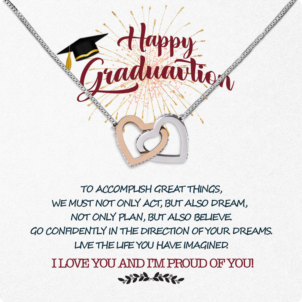 Graduation Day Personalized Message Card Necklace