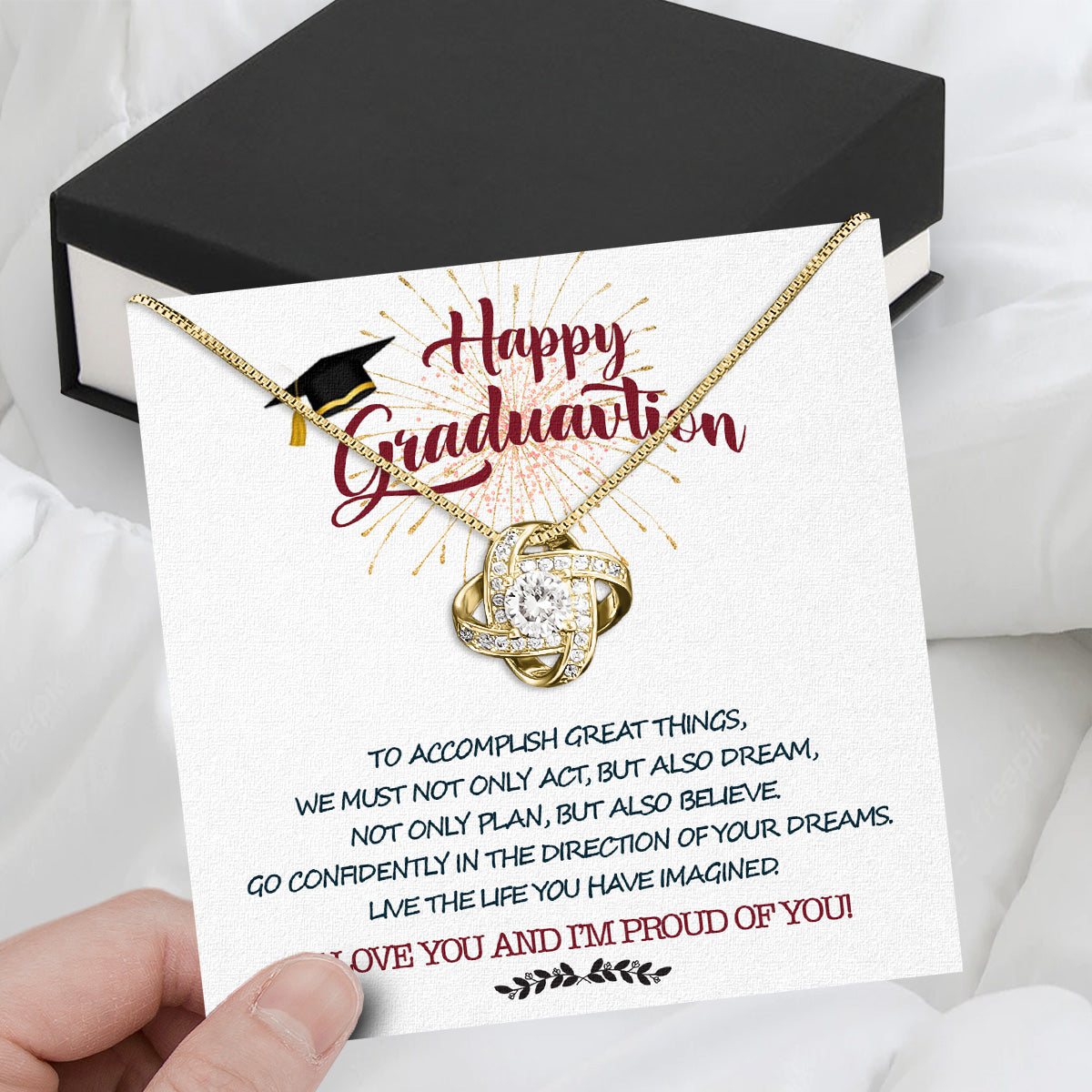 Graduation Day Personalized Message Card Necklace