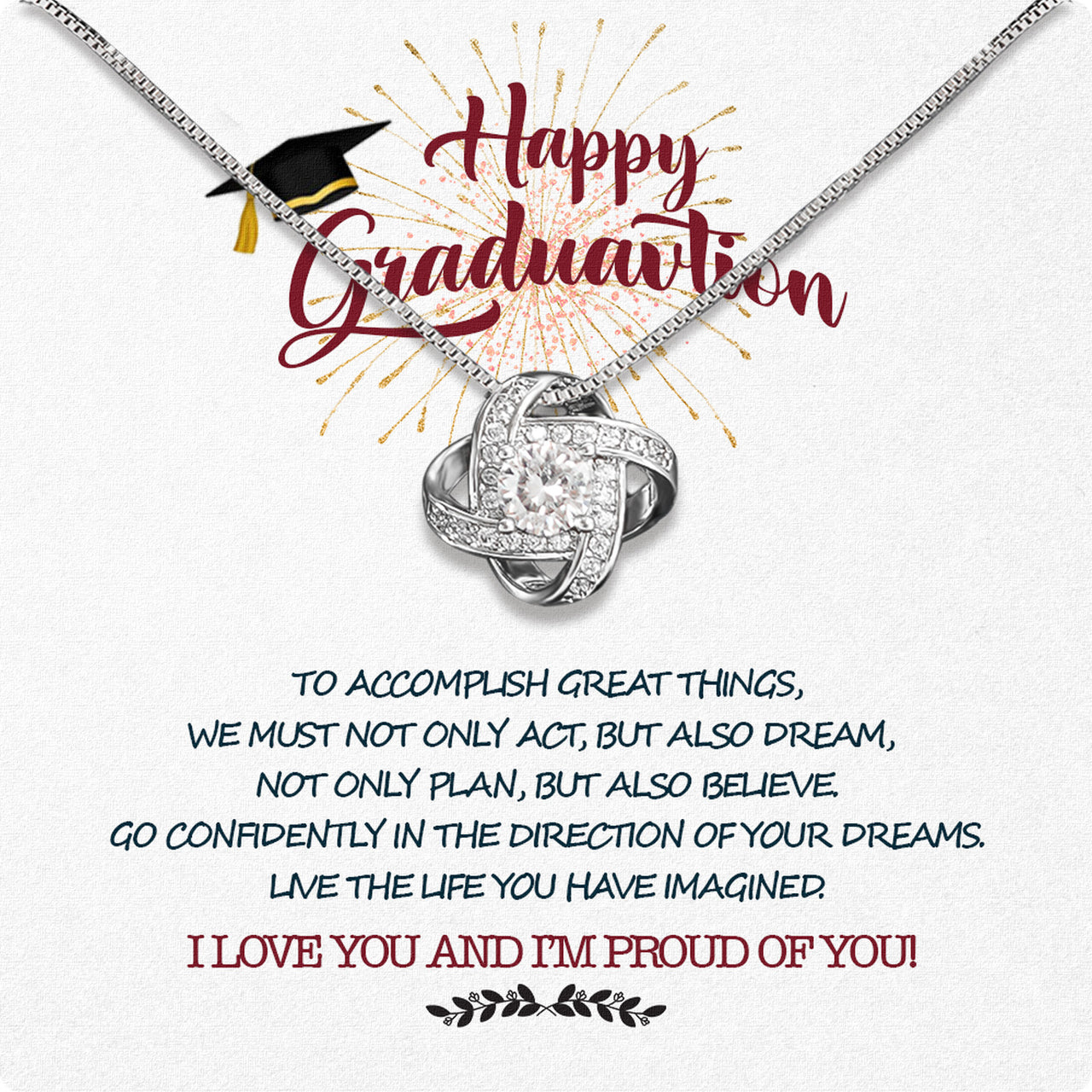 Graduation Day Personalized Message Card Necklace