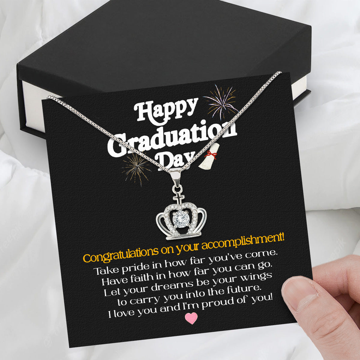 Graduation Day Personalized Message Card Necklace