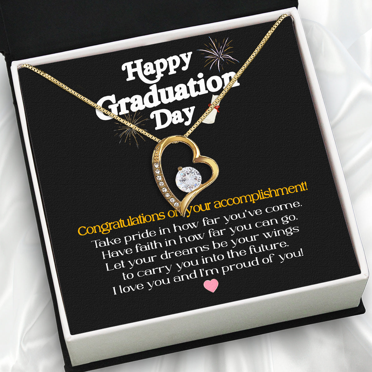 Graduation Day Personalized Message Card Necklace