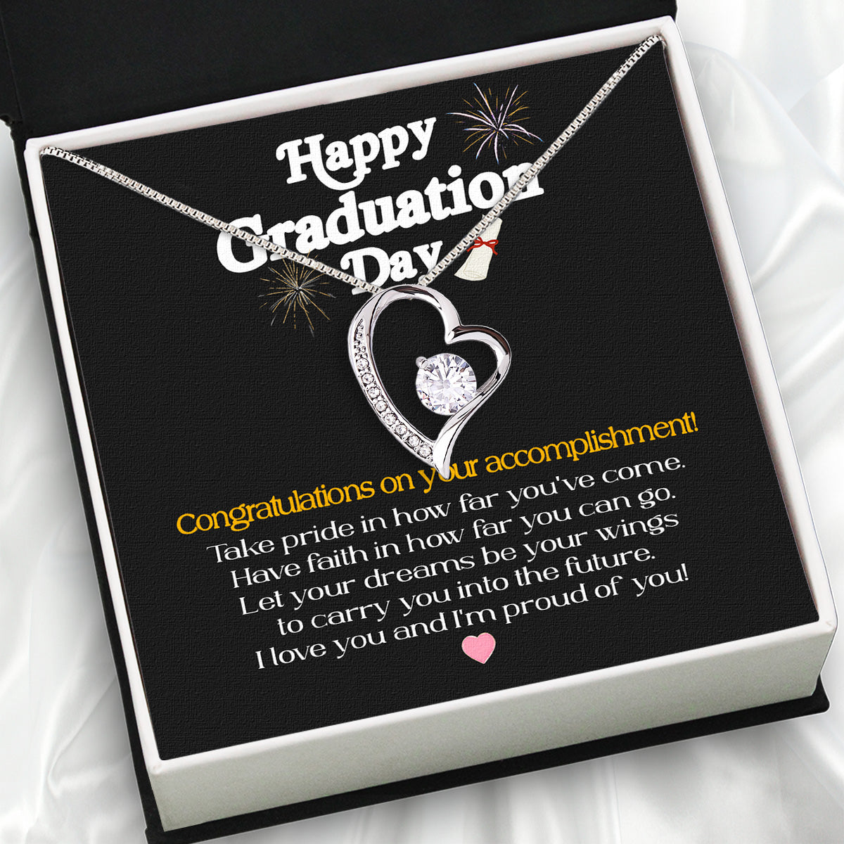 Graduation Day Personalized Message Card Necklace