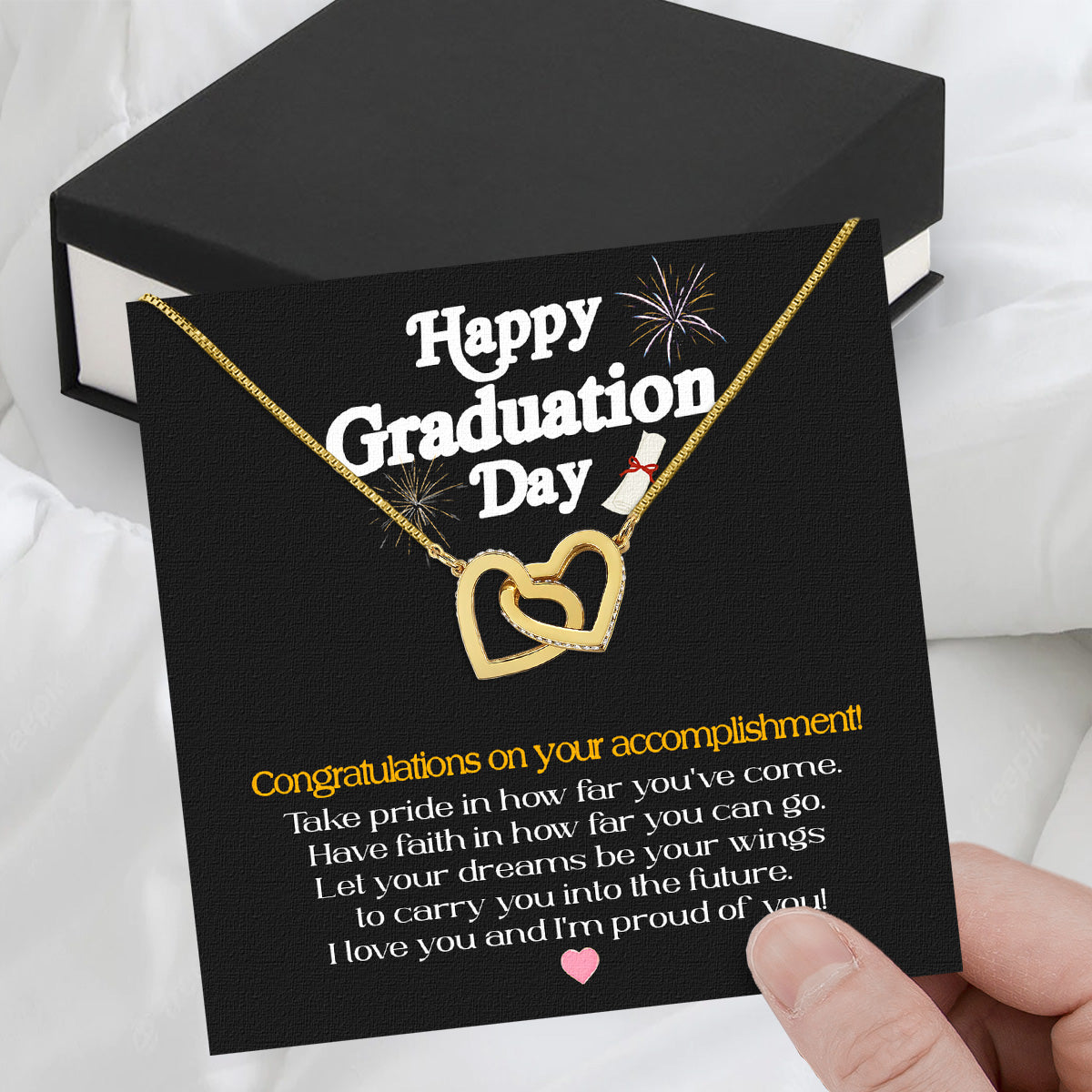 Graduation Day Personalized Message Card Necklace