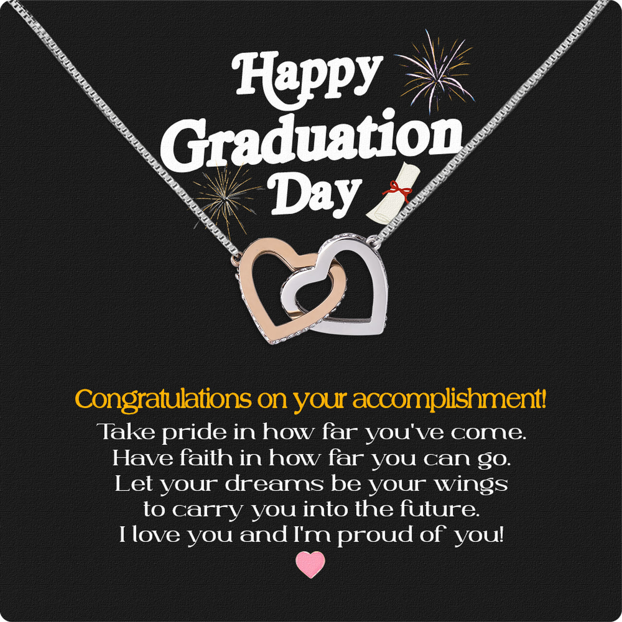 Graduation Day Personalized Message Card Necklace