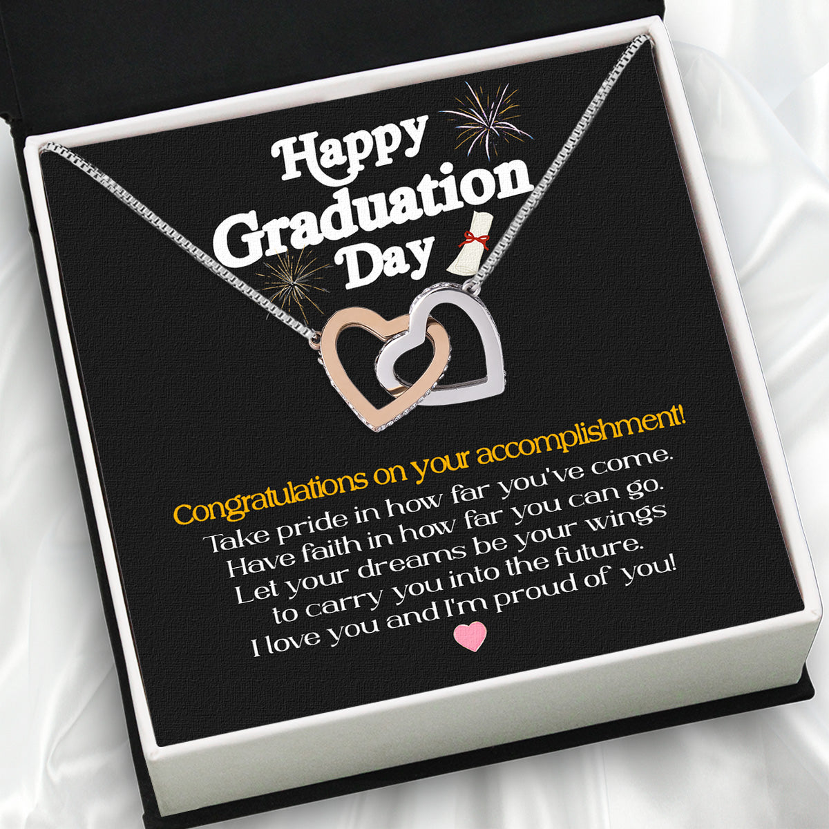 Graduation Day Personalized Message Card Necklace