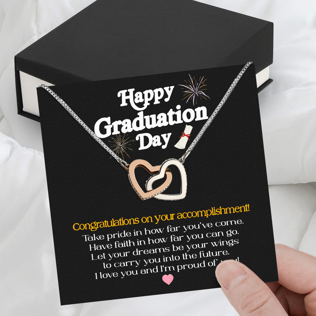 Graduation Day Personalized Message Card Necklace