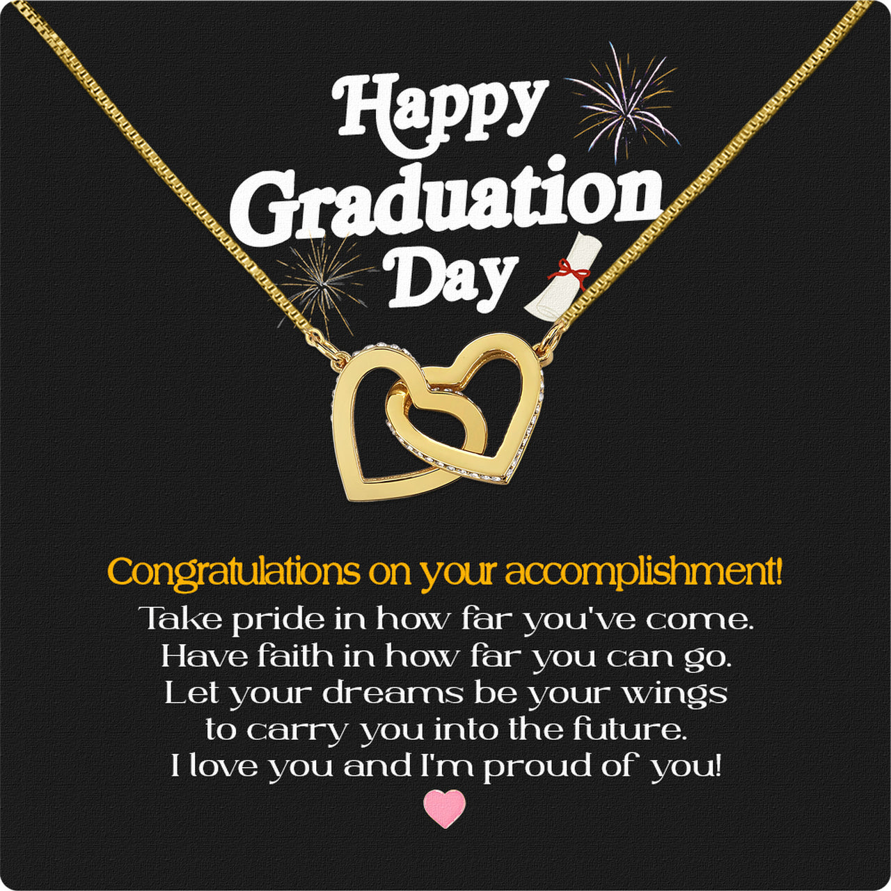 Graduation Day Personalized Message Card Necklace