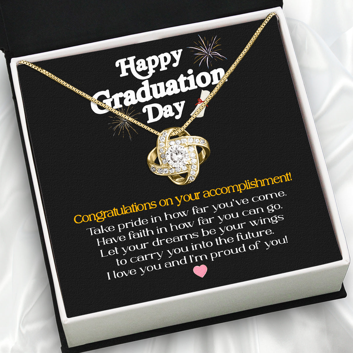 Graduation Day Personalized Message Card Necklace