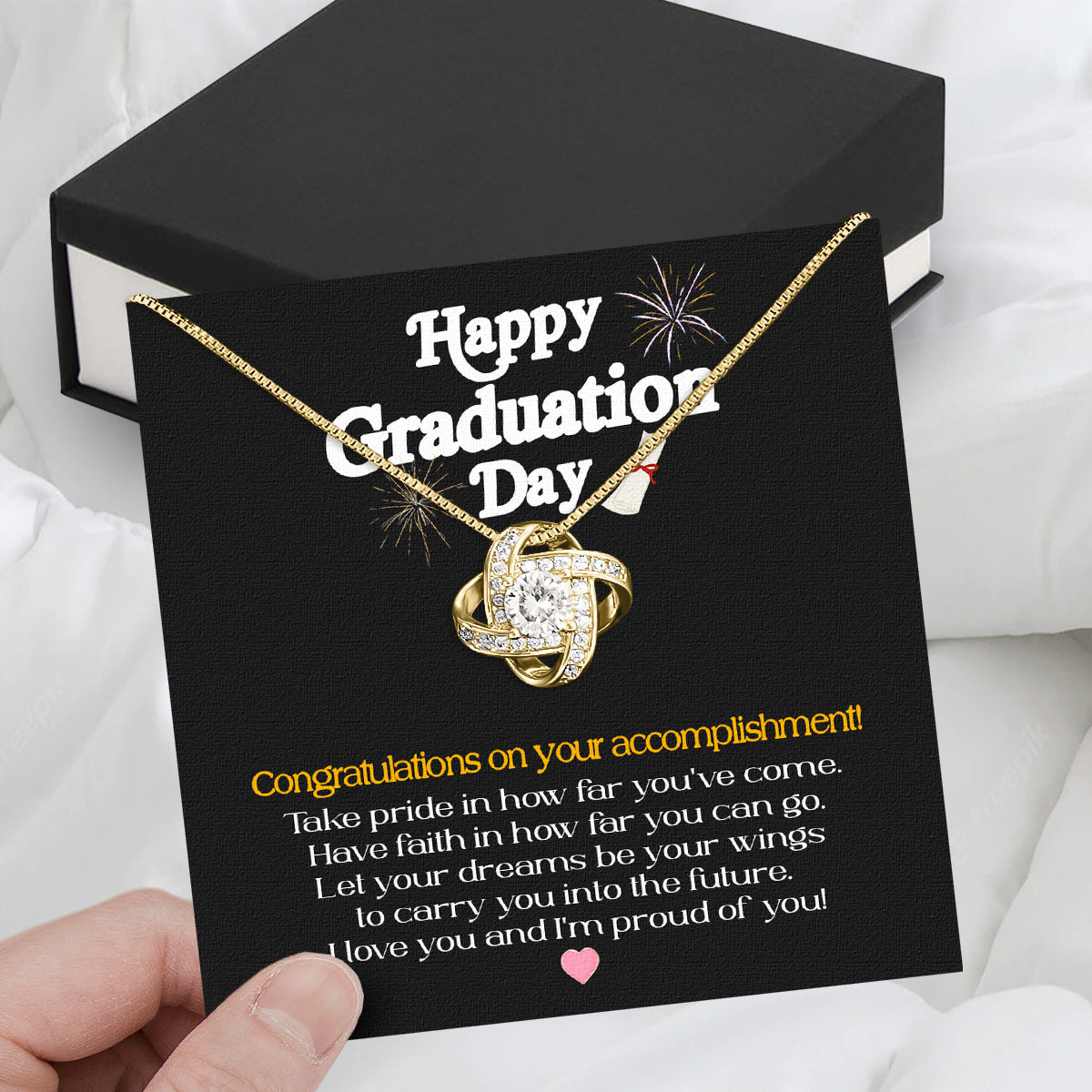 Graduation Day Personalized Message Card Necklace