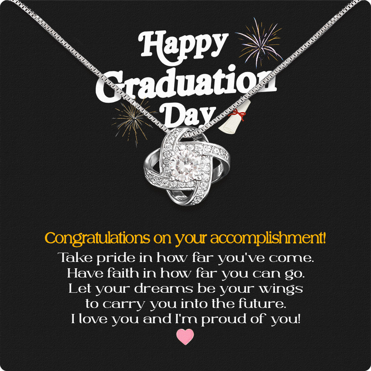 Graduation Day Personalized Message Card Necklace