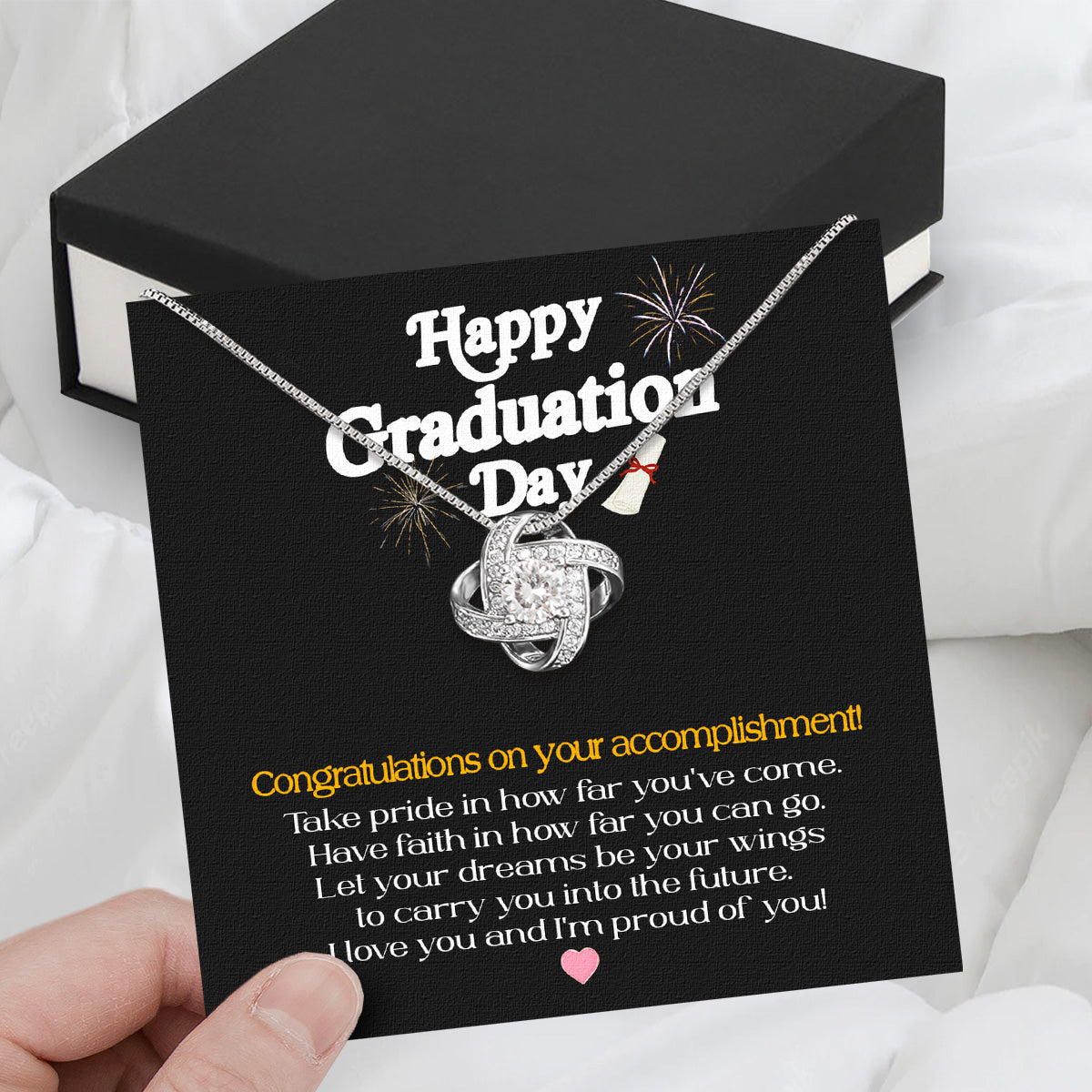 Graduation Day Personalized Message Card Necklace