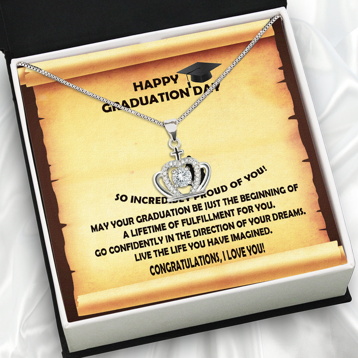 Graduation Day Personalized Message Card Necklace