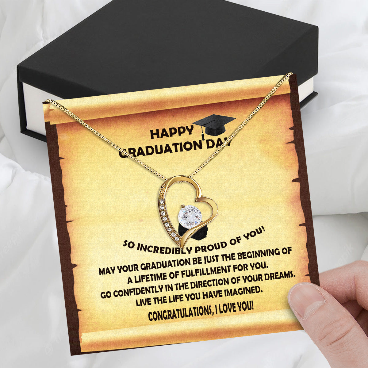 Graduation Day Personalized Message Card Necklace