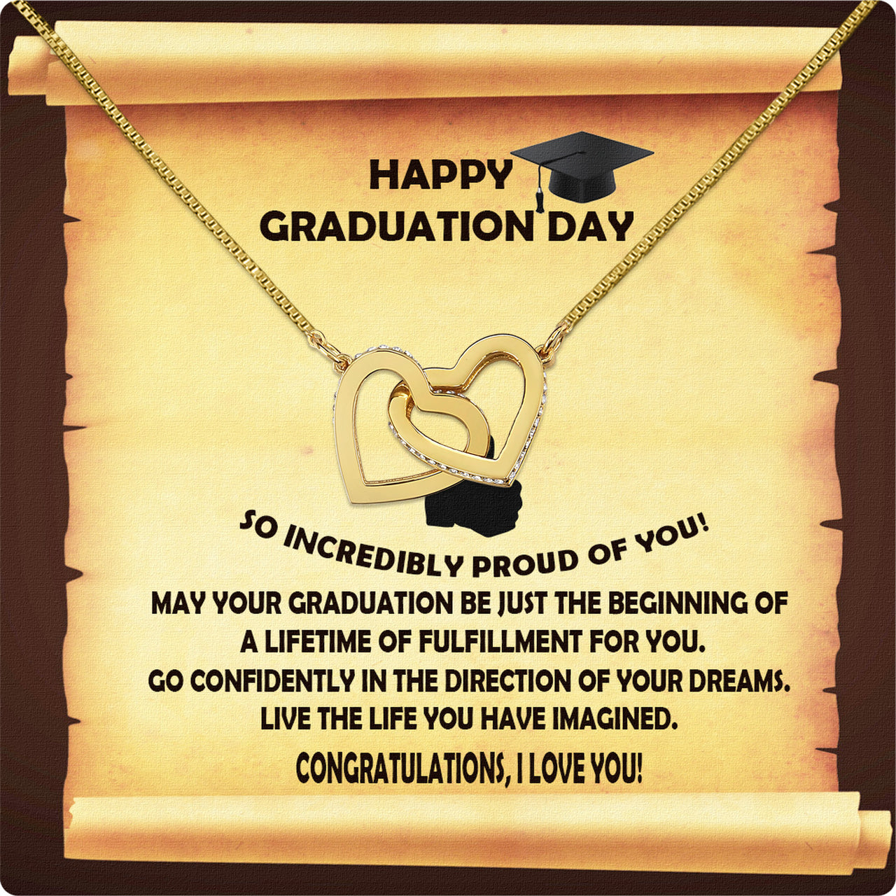 Graduation Day Personalized Message Card Necklace